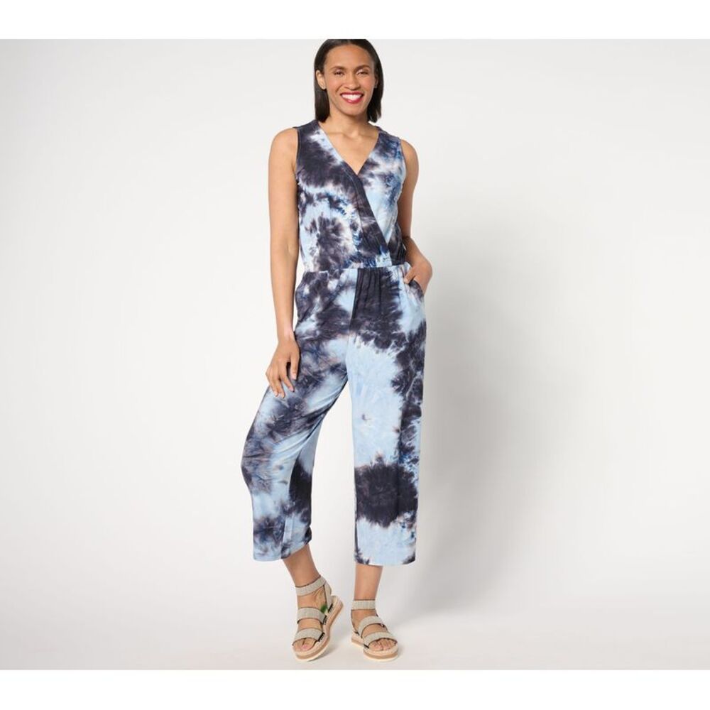 RM Rebecca Minkoff Women's Petite Dress 1XP Denim & Co. Real Tie-Dye Blue